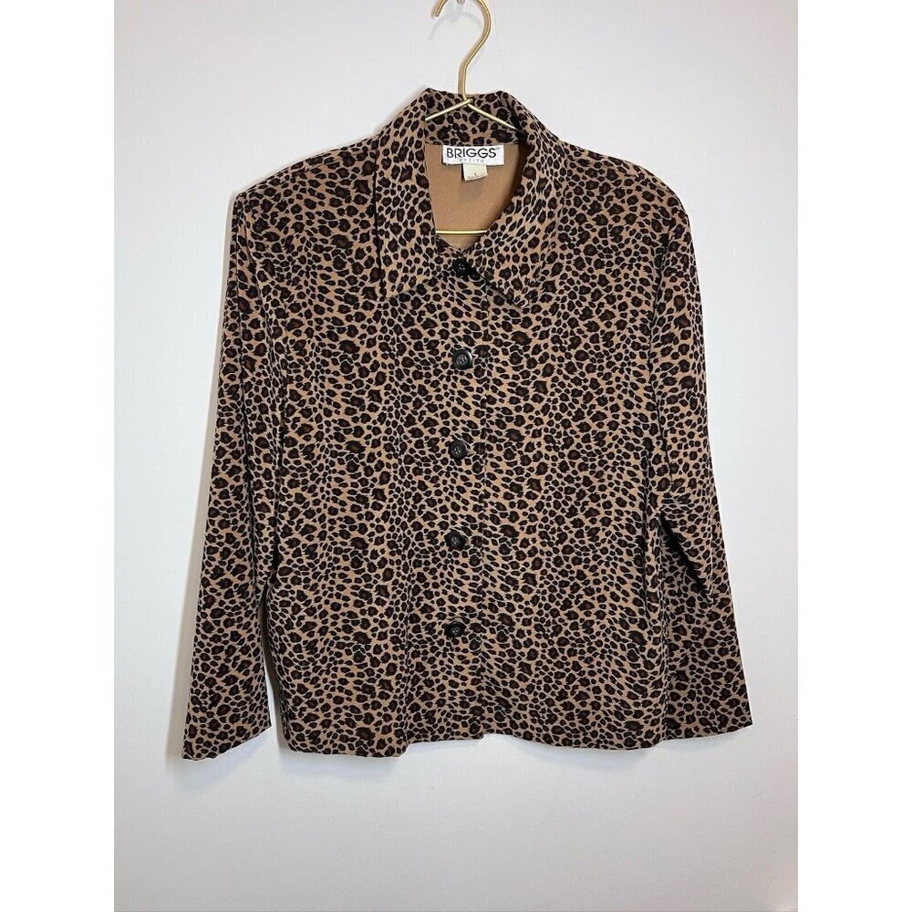 Briggs Petite Jacket Leopard Collared Large